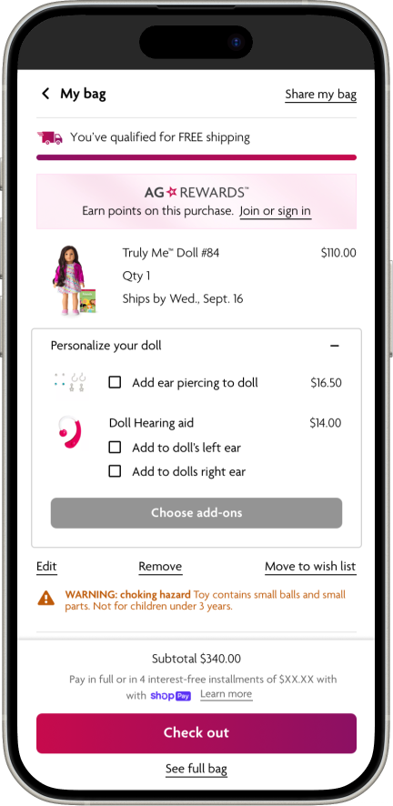 ag-checkout ag checkout finished screen