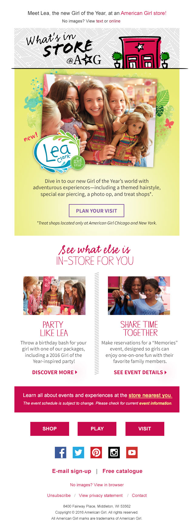 In-store events featuring Lea Clark