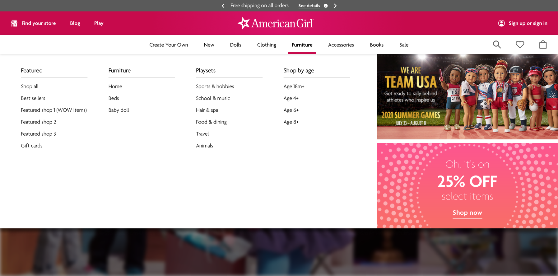 ag-nav-menu-xl american girl navigation and mega menu for desktop