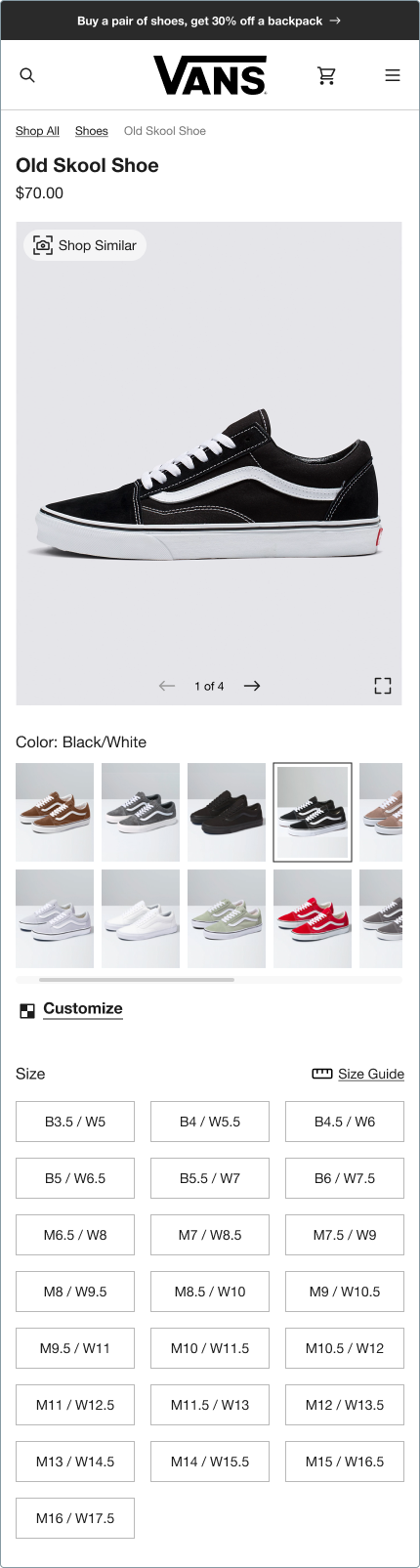 Vans PDP After, Mobile